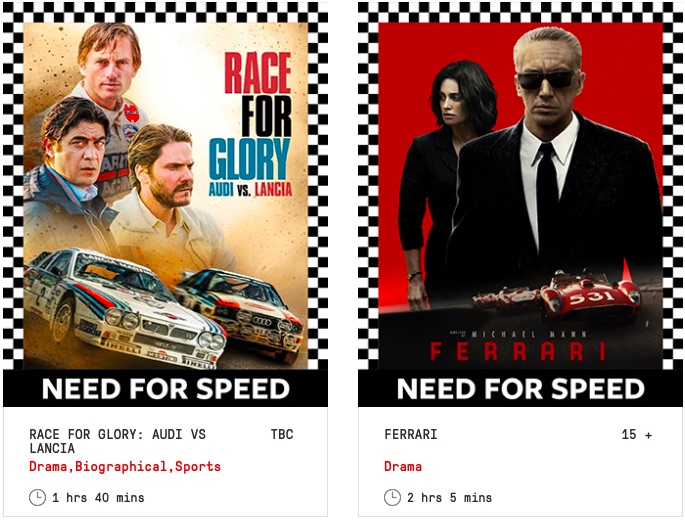 Need for speed movie festival