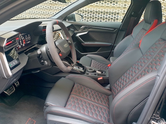 Audi RS3 seats and cabin