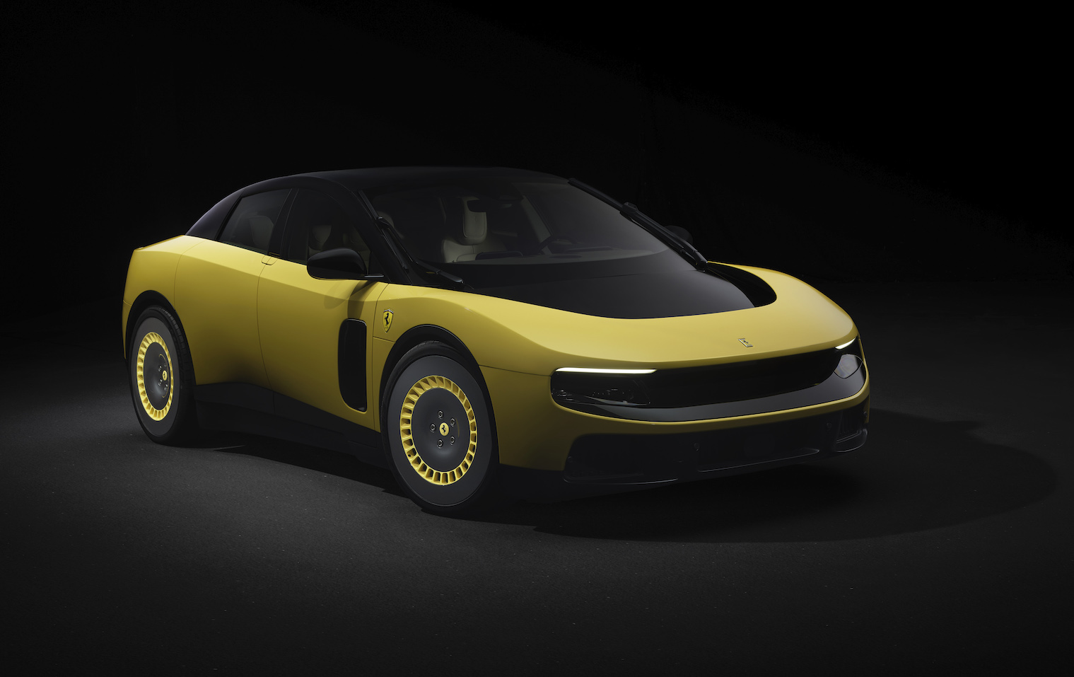 Ferrari Luce yellow electric car