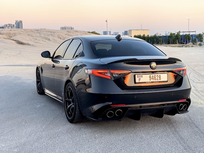 Alfa Romeo Giulia sporty rear with dual exhausts 